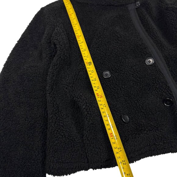 JAMES PERSE Sherpa Jaket Sz 3 Black Double Breasted Mock Neck Grunge Streetwear - Picture 10 of 14